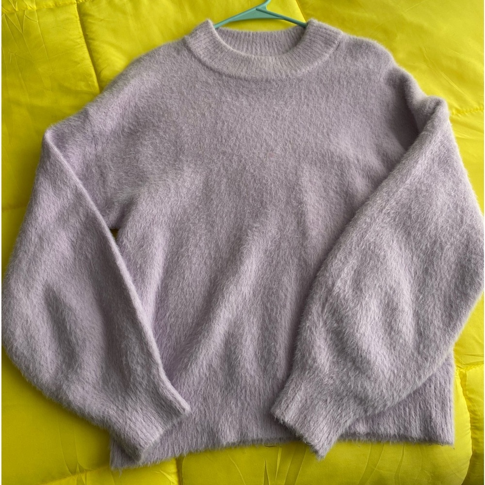 calia by carrie underwood lavender fuzzy eyelash sweater